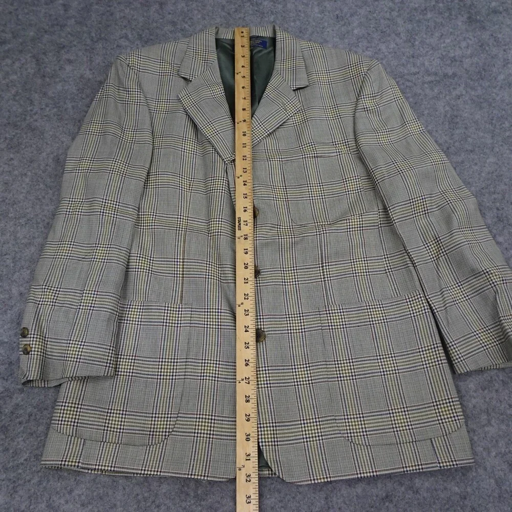 Brooks Brother Sports Jacket Mens 41R Brown Wool Coat Blazer Plaid